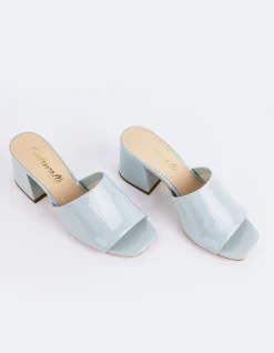 Mid Heels|Mules-L'INTERVALLE Clarabelle Blue Patent