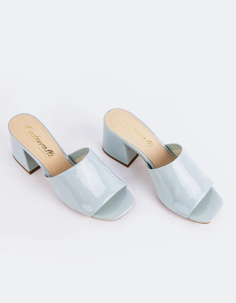 Mid Heels|Mules-L'INTERVALLE Clarabelle Blue Patent