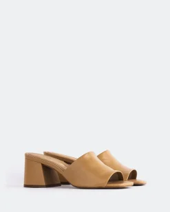 Mid Heels|Mules-L'INTERVALLE Clarabelle Camel Leather