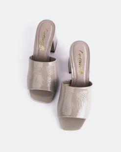 Mid Heels|Mules-L'INTERVALLE Clarabelle Grey Naplack