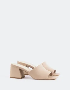 Mid Heels|Mules-L'INTERVALLE Clarabelle Nude Leather