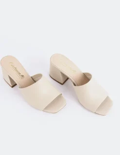 Mid Heels|Mules-L'INTERVALLE Clarabelle Off White Leather
