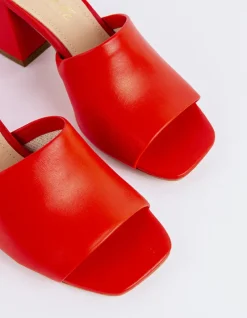 Mid Heels|Mules-L'INTERVALLE Clarabelle Red Leather