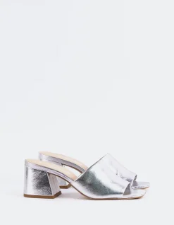 Mid Heels|Mules-L'INTERVALLE Clarabelle Silver Leather