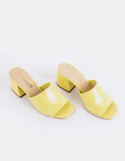 Mid Heels|Mules-L'INTERVALLE Clarabelle Yellow Patent