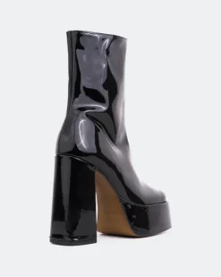 Platform|Ankle Boots-L'INTERVALLE Cloud Black Patent