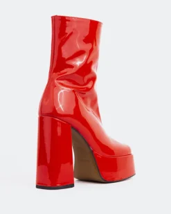 Platform|Ankle Boots-L'INTERVALLE Cloud Red Patent