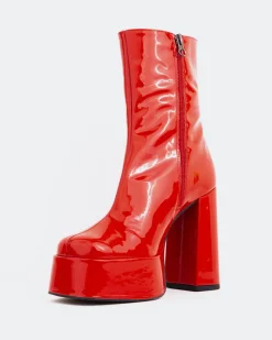 Platform|Ankle Boots-L'INTERVALLE Cloud Red Patent