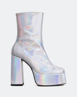Platform|Ankle Boots-L'INTERVALLE Cloud Silver Mirror