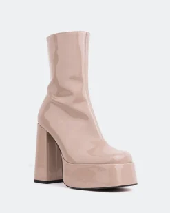 Platform|Ankle Boots-L'INTERVALLE Cloud Taupe Patent