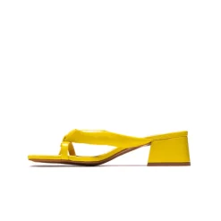 Mid Heels|Mules-L'INTERVALLE Collins Yellow Leather
