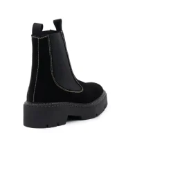 Chelsea|Ankle Boots-L'INTERVALLE Columbus Black Suede