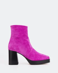 Platform|Ankle Boots-L'INTERVALLE Condotti Pink Suede