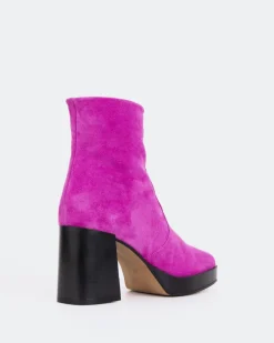 Platform|Ankle Boots-L'INTERVALLE Condotti Pink Suede