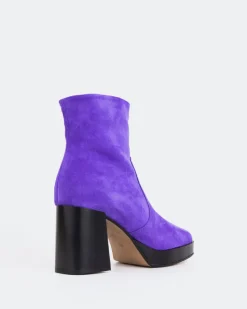 Platform|Ankle Boots-L'INTERVALLE Condotti Purple Suede