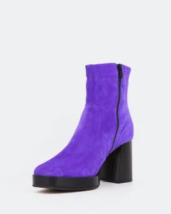 Platform|Ankle Boots-L'INTERVALLE Condotti Purple Suede