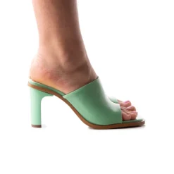 Mules-L'INTERVALLE Corvo Green Leather