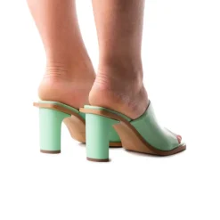 Mules-L'INTERVALLE Corvo Green Leather