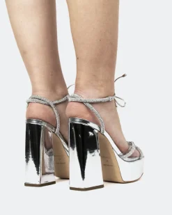 Platform|Strappy-L'INTERVALLE Crave, Silver Mirror/Miroir Argenté