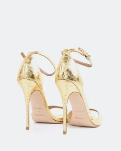 High Heels-L'INTERVALLE Cristiana Gold Croco
