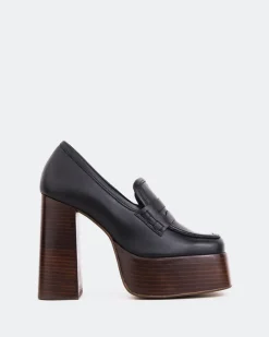 Platforms|Loafers-L'INTERVALLE Cyrus Black Leather