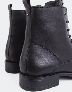 Ankle Boots|Lace-up-L'INTERVALLE Daiki Black Leather