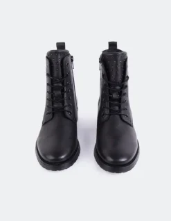 Ankle Boots|Lace-up-L'INTERVALLE Daiki Black Leather