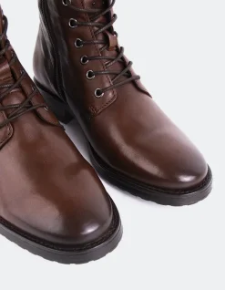 Lace-up|Ankle Boots-L'INTERVALLE Daiki Brown Leather