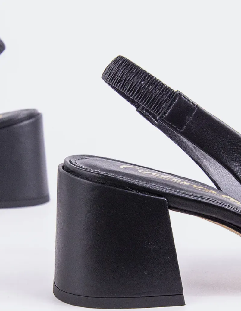 Slingbacks-L'INTERVALLE Dalida Black Leather