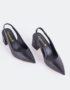 Slingbacks-L'INTERVALLE Dalida Black Leather