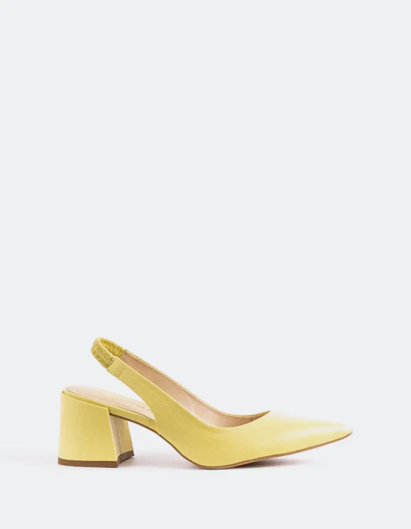 Slingbacks-L'INTERVALLE Dalida Yellow Leather