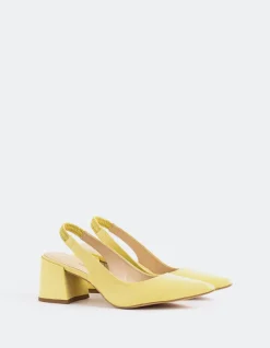 Slingbacks-L'INTERVALLE Dalida Yellow Leather