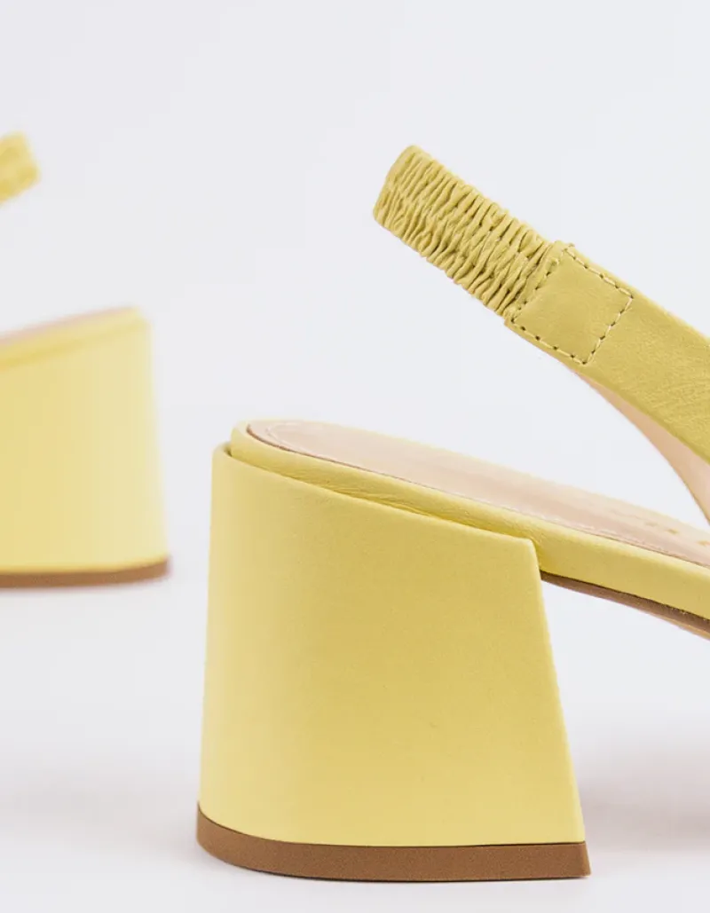 Slingbacks-L'INTERVALLE Dalida Yellow Leather