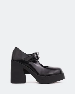 Mary-jane-L'INTERVALLE Damelio Black Leather