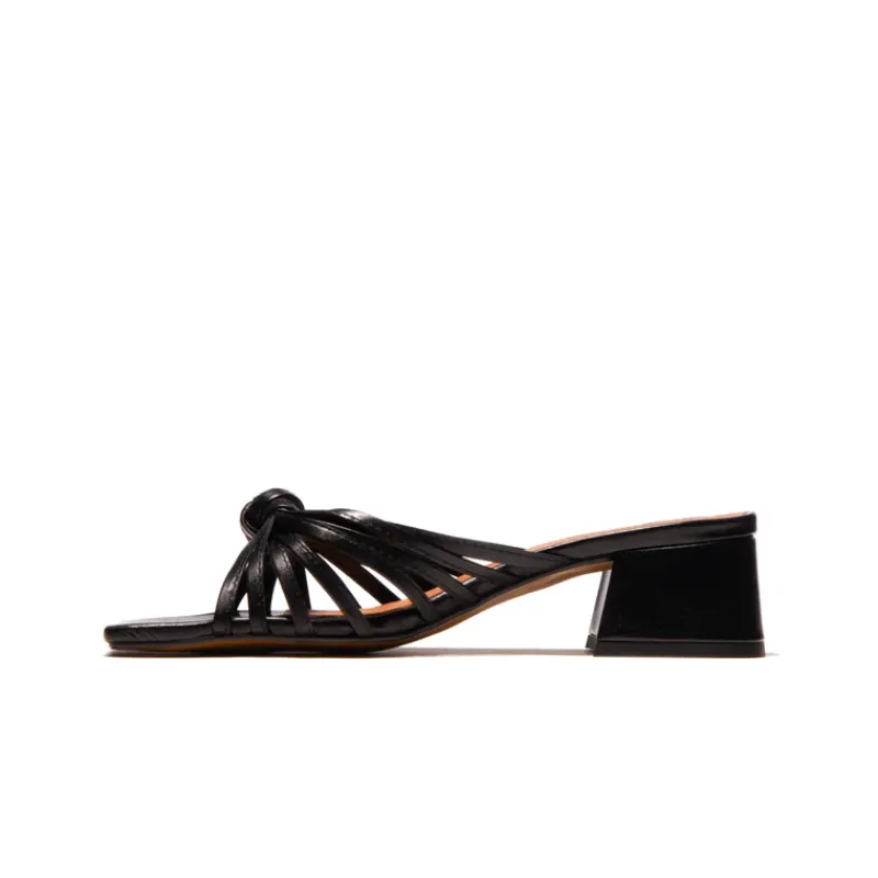 Mid Heels|Mules-L'INTERVALLE Damira Black Leather