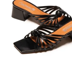 Mid Heels|Mules-L'INTERVALLE Damira Black Leather