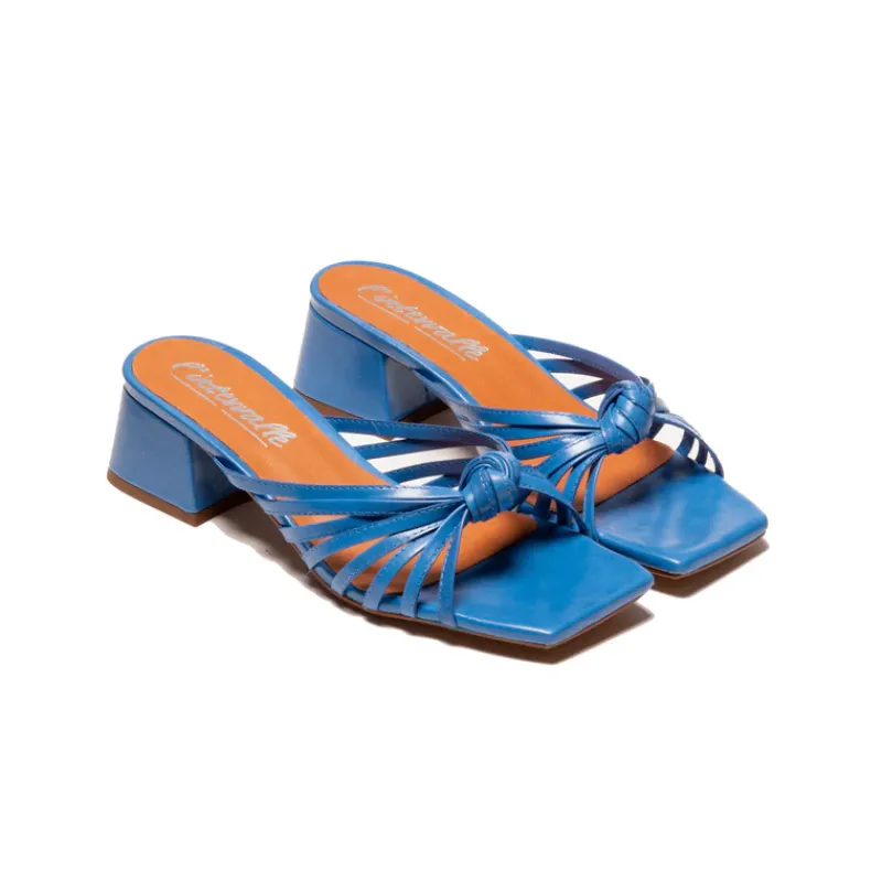 Mid Heels|Mules-L'INTERVALLE Damira Blue Leather