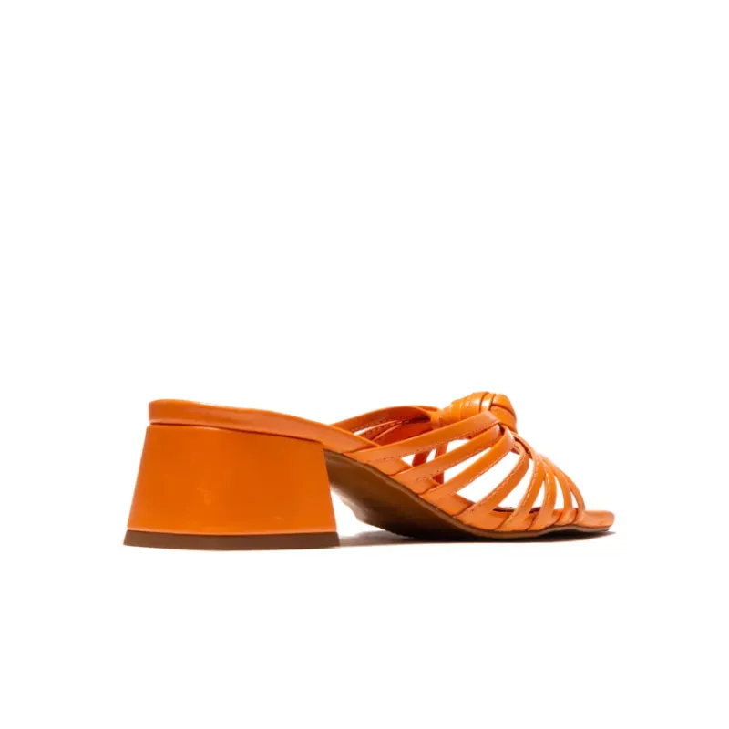Mid Heels|Mules-L'INTERVALLE Damira Orange Leather