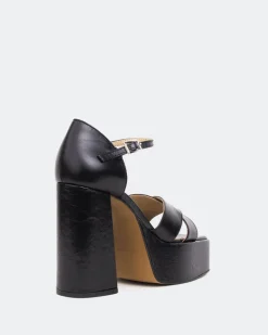 Platform-L'INTERVALLE Damon Black Leather/Cuir Noir