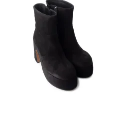 Platform|Ankle Boots-L'INTERVALLE Daze Black Suede