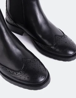 Chelsea|Ankle Boots-L'INTERVALLE Debree Black Leather