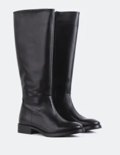 Tall Boots-L'INTERVALLE Delorre Black Leather
