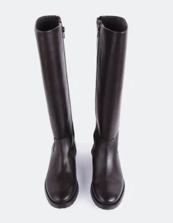 Tall Boots-L'INTERVALLE Delorre Brown Leather