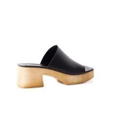 Wood Sandals|Platform-L'INTERVALLE Delphine Black Leather