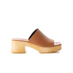 Wood Sandals|Platform-L'INTERVALLE Delphine Tan Leather
