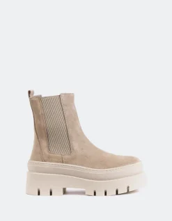 Chelsea|Ankle Boots-L'INTERVALLE Delya Beige Suede