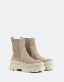 Chelsea|Ankle Boots-L'INTERVALLE Delya Beige Suede