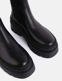 Chelsea|Ankle Boots-L'INTERVALLE Delya Black Leather