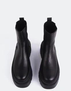 Chelsea|Ankle Boots-L'INTERVALLE Delya Black Leather