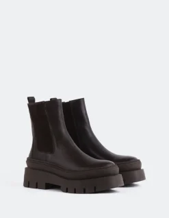 Chelsea|Ankle Boots-L'INTERVALLE Delya Brown Leather